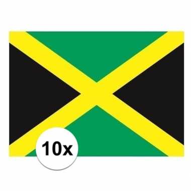 10x stuks stickertjes van vlag van jamaica