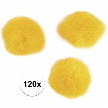 120x hobby pompons 15 mm geel