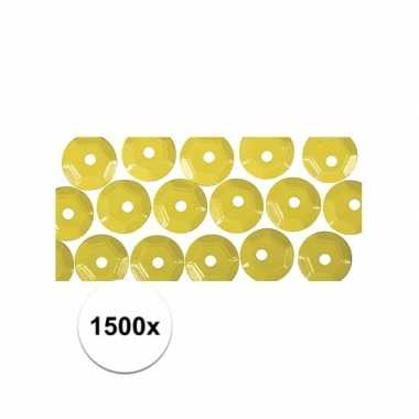 1500x gele pailletten 6 mm