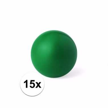 15x groen stressballetje 6 cm