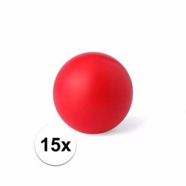 15x rood stressballetje 6 cm