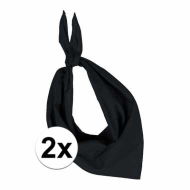 2 stuks zwart hals zakdoeken bandana style