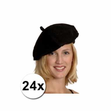 24 franse zwarte baretten