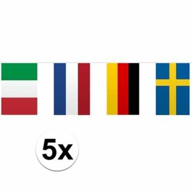 5x vlaggetjeslijn europa 10 meter
