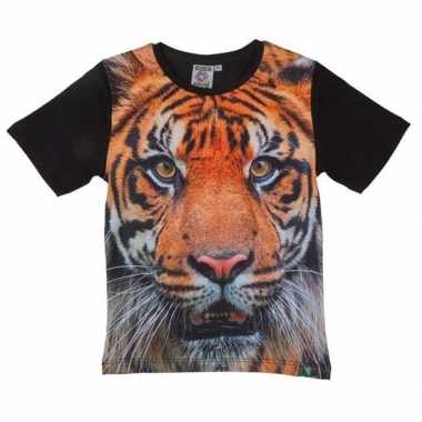 All-over print t-shirt met tijger voor kinderen