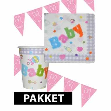 Babyshower decoratie pakket roze