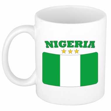 Beker / mok met vlag van nigeria 300 ml