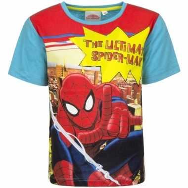 Blauw spiderman shirt voor jongens
