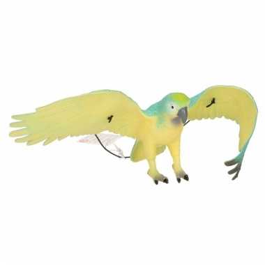 Blauw zwarte papegaai van plastic 33 cm