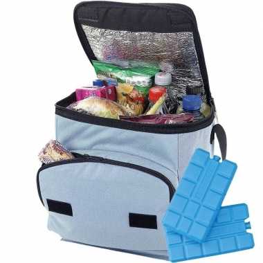 Blauwe koeltas de luxe met koelelementen