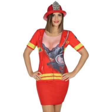 Brandweer shirt kostuum voor dames
