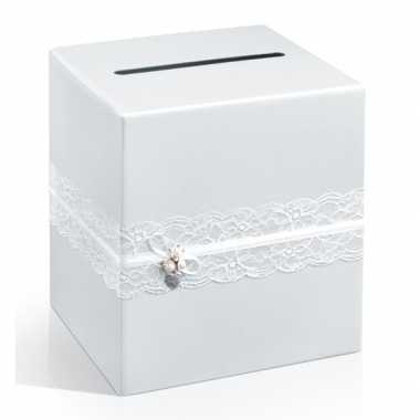 Bruiloft enveloppen box met kant