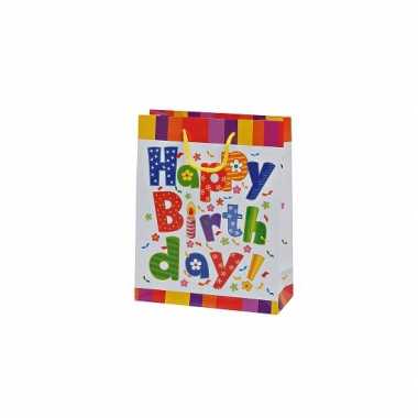 Cadeauverpakking tasje happy birthday 25x24 cm 10062982