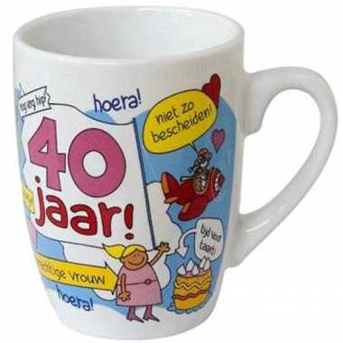 Cartoon mok 40 jaar vrouw