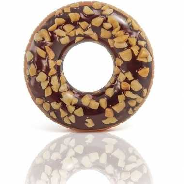 Chocolade donut opblaasbare zwemband 114 cm