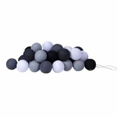 Cotton balls grijs tinten lichtsnoer