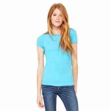 Dames t-shirts ronde hals hanna turquoise