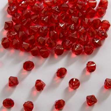 Decoratie diamantjes rood 9 mm