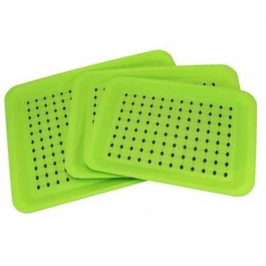 Dienblad met antislip noppen groen 33 x 23 cm