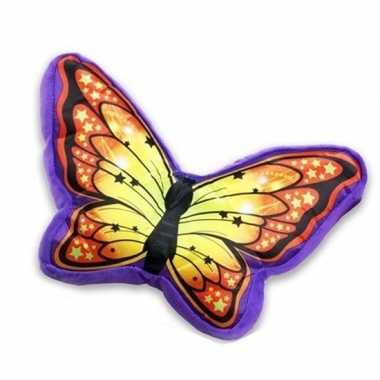 Dierenkussen vlinder oranje paars 50 cm
