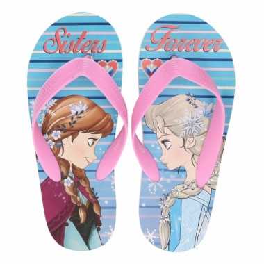 Disney frozen blauwe flip flops sisters forever voor meisjes