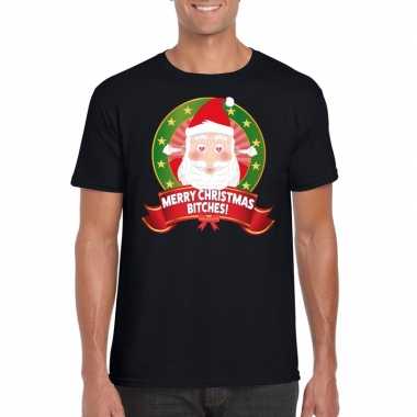 Foute kerst shirt merry christmas bitches heren