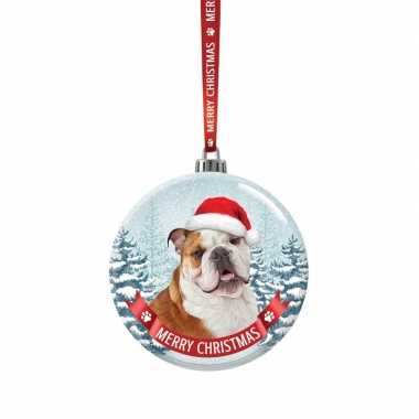 Glazen kerstbal hond bulldog 7 cm