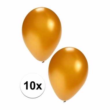 Gouden grote ballonnen 10 stuks