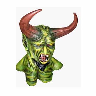 Groen monster masker met hoorns