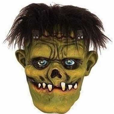 Groene frankenstein horror/halloween masker van latex