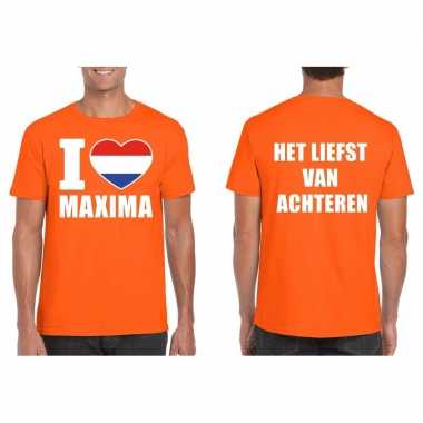 I love maxima van achteren shirt oranje heren