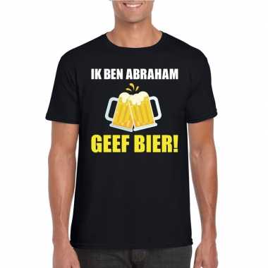 Ik ben abraham t-shirt zwart met bier heren