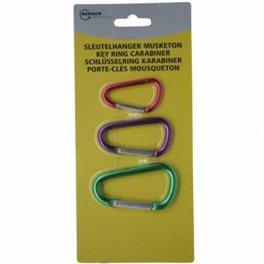 Karabijn sleutelhangers 3 stuks