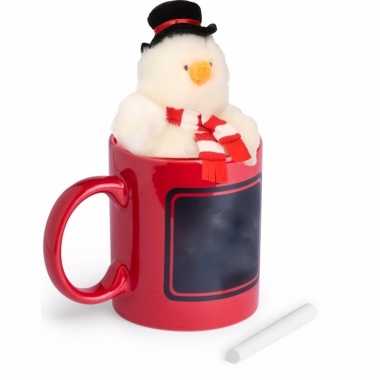 Kerst kadomok met pluche sneeuwpop