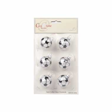 Kerstballen met voetbalprint 6 cm