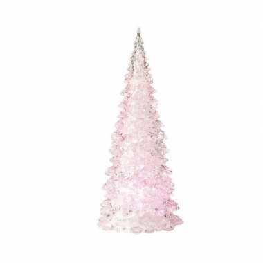 Kerstboom led grundig kerst decoratie roze 10 x 22 cm