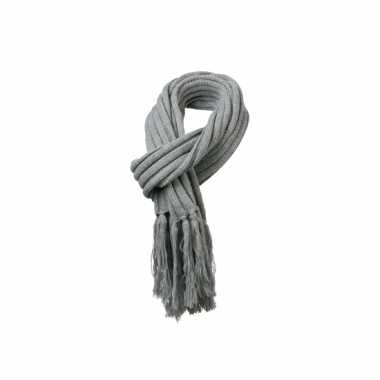 Lange licht grijze winter sjaal voor dames en heren 210 cm
