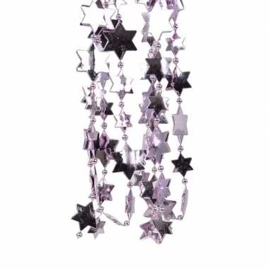 Lila paarse kerstboom sterren kralenketting 270 cm
