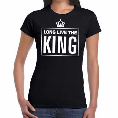 Long live the king engelse tekst shirt zwart dames