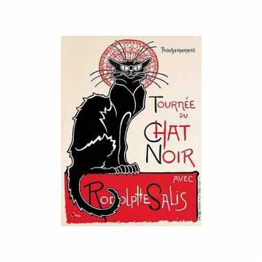 Metalen wand bord le chat noir