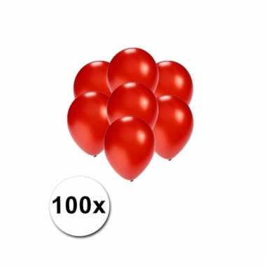 Mini ballonnen rood metallic 100 stuks