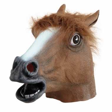 Paarden masker bruin van rubber