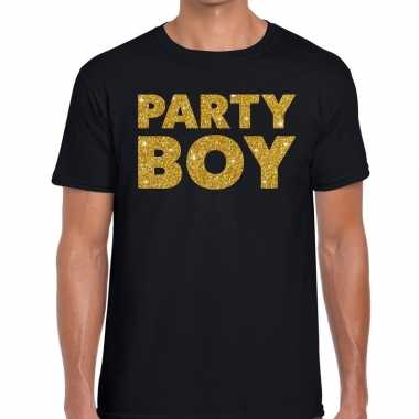 Party boy fun t-shirt zwart voor heren