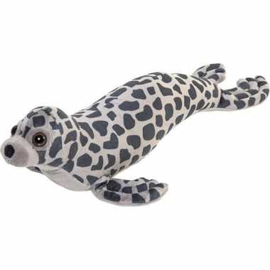 Pluche dierenknuffel zeehond grijs 44 cm