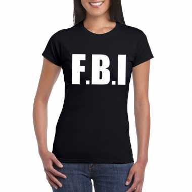 Politie fbi carnaval t-shirt zwart voor dames