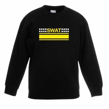 Politie swat arrestatieteam sweater / trui zwart voor kinderen