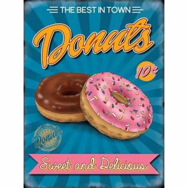 Retro metalen plaatje donuts