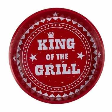 Rode dienbladen king of the grill