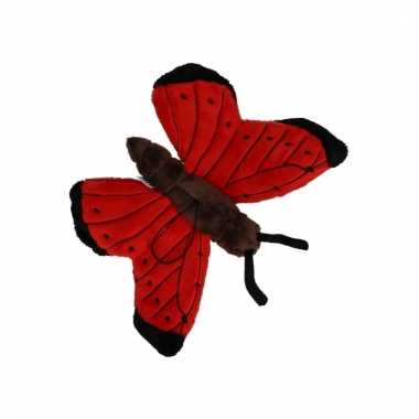 Rode vlinder knuffeldier 21 cm