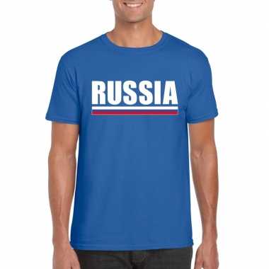 Russische supporter t-shirt blauw voor heren